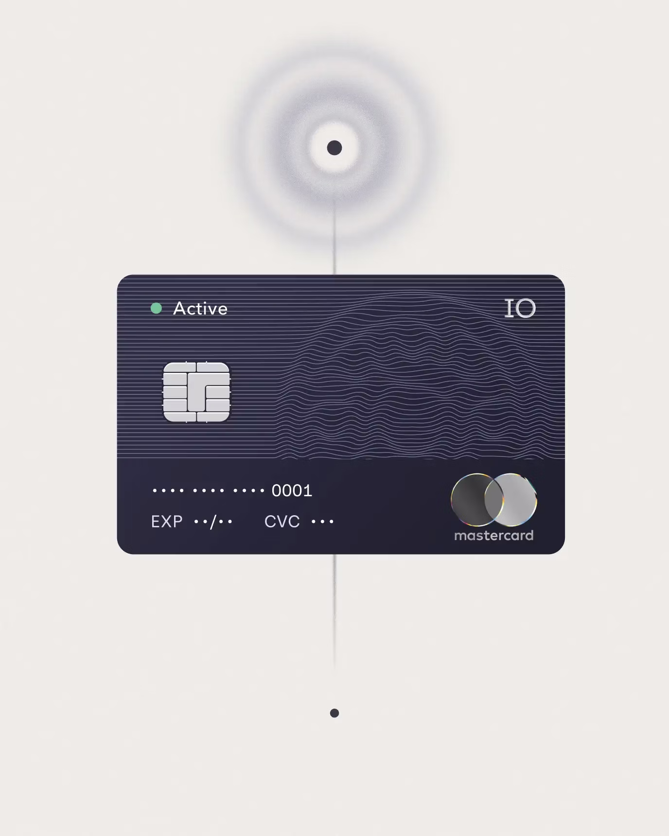 Illustration of a credit card with points creating a ripple effect above and below, suggesting automatic cash back.