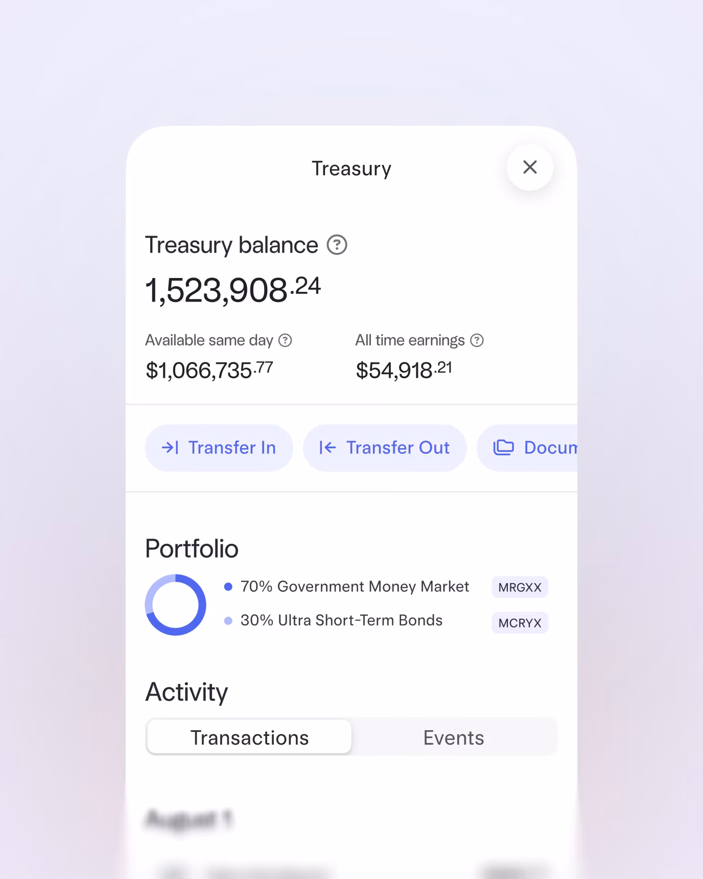 mercury treasury mobile view